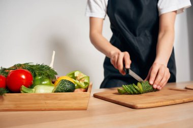 Taze sebze salatası, yiyecek vitamini mutfağı.