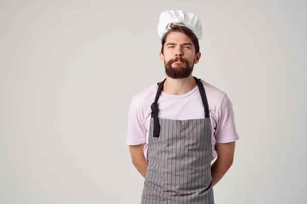 Homem Barbudo Uniforme Chef Foto Alta Qualidade — Fotografia de Stock