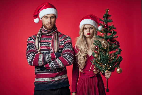 Maschine Frau Weihnachtsbaum Spielzeug Romantik Spaß — Stockfoto