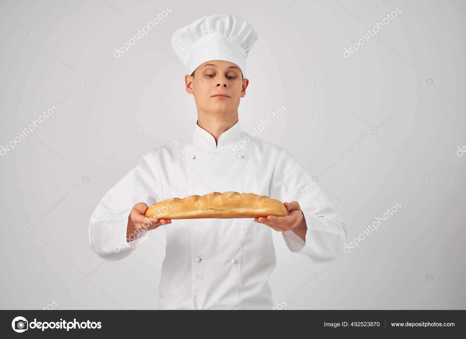 En mand i kokke tøj en brød bager Professionel — Stock-foto © ShotStudio #492523870