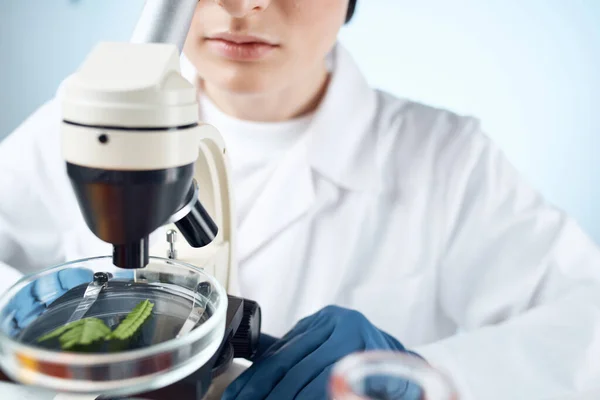 woman laboratory assistant research diagnostics professional science
