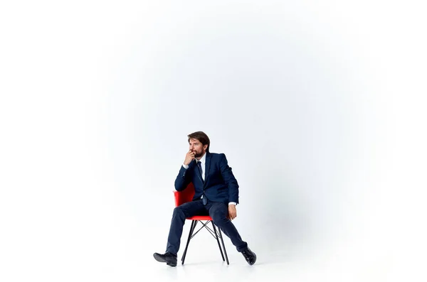 Business Man Chair Light Background High Quality Photo — Stock Photo, Image