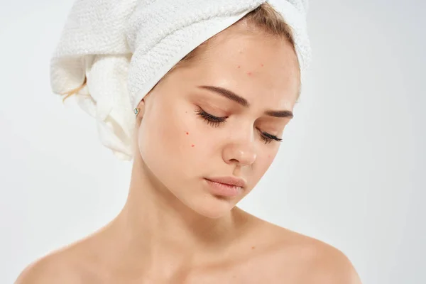 Woman Towel Head High Quality Photo — Stock Photo, Image