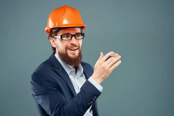 Engenheiro masculino profissional trabalho profissão sucesso isolado fundo — Fotografia de Stock