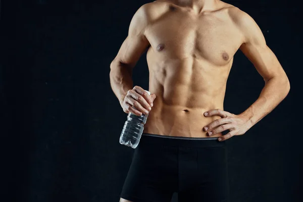 Athlète homme muscle abs recadré vue motivation exercice fitness — Photo