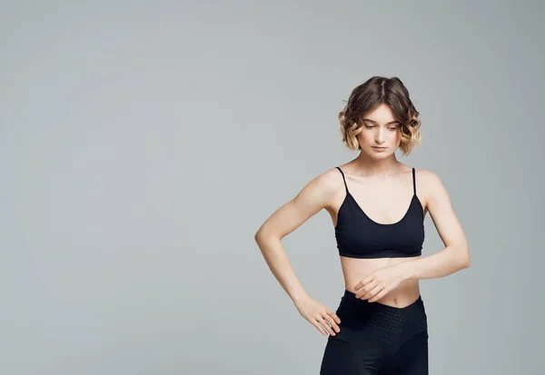 Gimnasta Mujer Haciendo Ejercicio Foto Alta Calidad — Foto de Stock