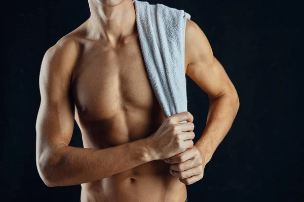 Μυώδης άνθρωπος προπόνηση γυμναστήριο κίνητρο άσκηση δύναμη — Φωτογραφία Αρχείου