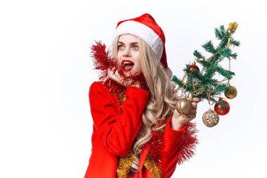 Noel Baba şapkalı kadın Noel ağacı oyuncakları süsleme tatili