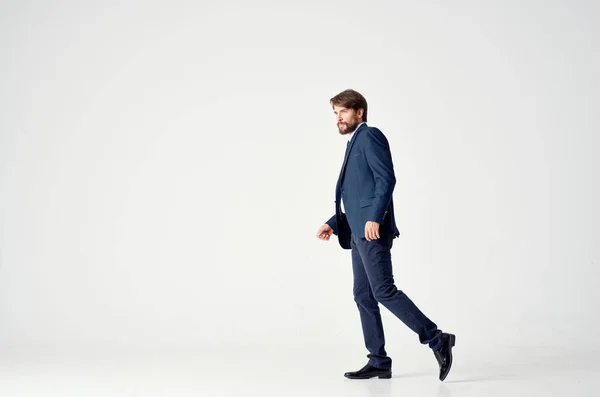 The man in a suit movement Jump office Studio — Stock Photo, Image