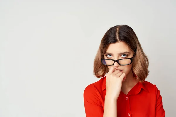 Femme d'affaires avec lunettes gestionnaire d'emploi exécutif — Photo