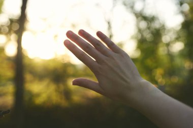 Kadın el doğası yaz tatili