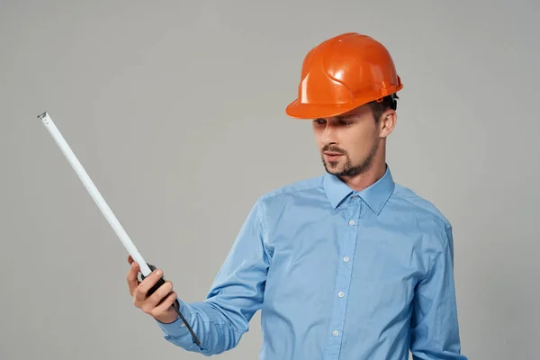 man engineer protection light background