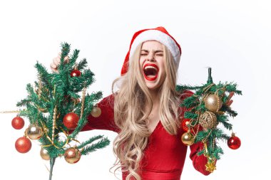 Güzel kadın Noel dekorasyon oyuncakları