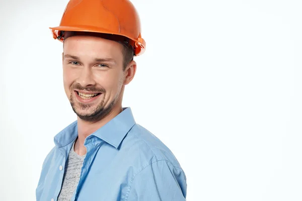 Man engineer blueprints builder Working profession — Stock Photo, Image