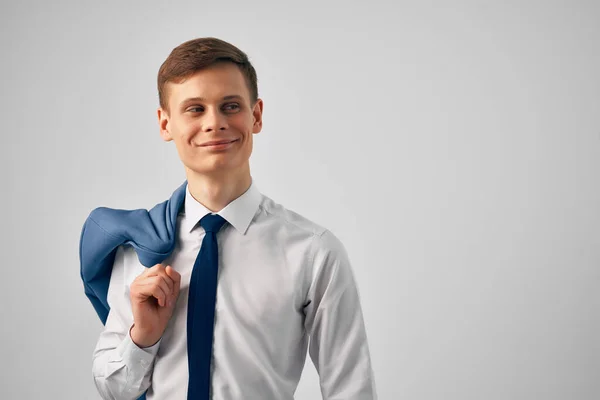 Business man with a jacket in his hands self-confidence lifestyle manager — Stock Photo, Image