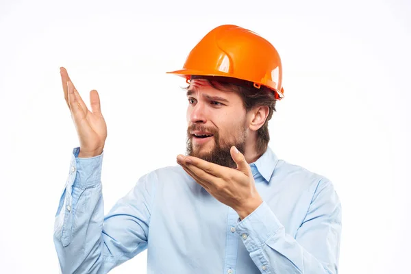 Hombre Sorprendido Trabajando Industria Construcción — Foto de Stock