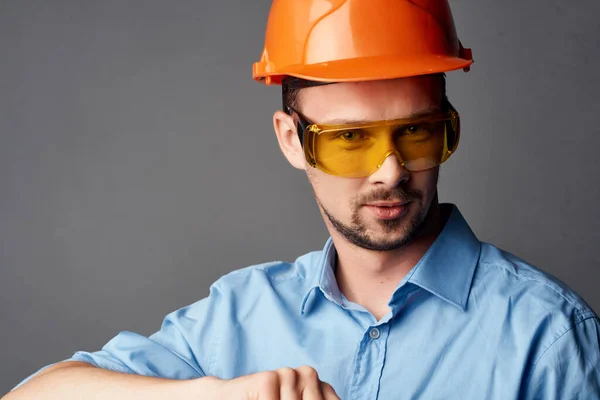 Man builder professional working uniform emotions — Stock Photo, Image