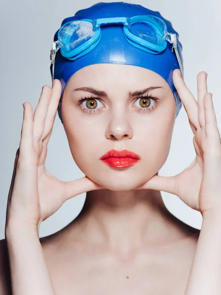 游泳护目镜的运动员 高质量的照片 — 图库照片