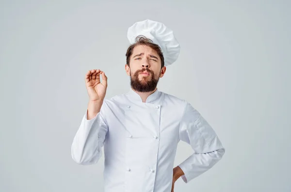Mannlig Kokk Matlaging Følelser Bilde Høy Kvalitet – stockfoto