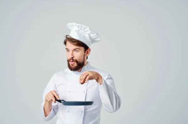 Uomo Uniforme Chef Nel Ristorante — Foto Stock