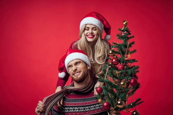 Άνδρας και γυναίκα το νέο έτος διακοπές Χριστούγεννα τρόπο ζωής — Φωτογραφία Αρχείου