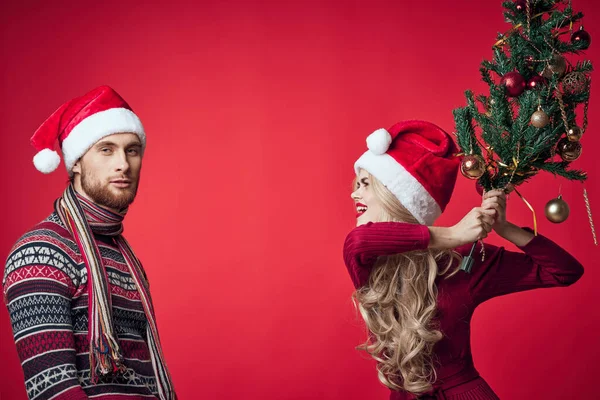 Homem e mulher férias Natal diversão romance estilo de vida — Fotografia de Stock
