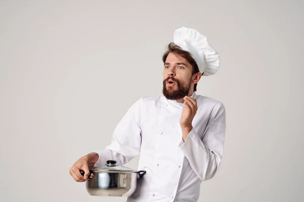 Cozinhando Chef Emocional Foto Alta Qualidade — Fotografia de Stock