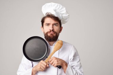 Erkek aşçı mutfak gereçleri restoran mesleği