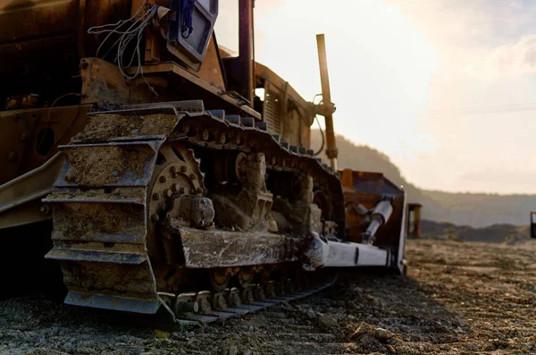 Bulldozer work machine excavator construction site — Stock Photo, Image