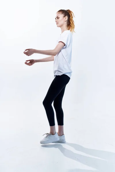 Spor kadın yaşam tarzı enerji egzersizi fitness ışığı arka planı — Stok fotoğraf