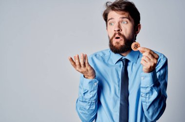 duygusal iş adamı kripto para birimi bitcoin teknoloji ekonomi finansmanı