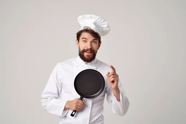Utensili da cucina cuoco maschile Lavoro Professionale — Foto Stock
