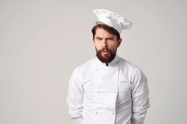 Maschio cuoco ristorante servizio professionale isolato sfondo — Foto Stock
