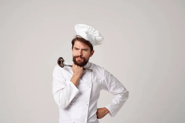 Chef masculino cozinha trabalho restaurante indústria — Fotografia de Stock