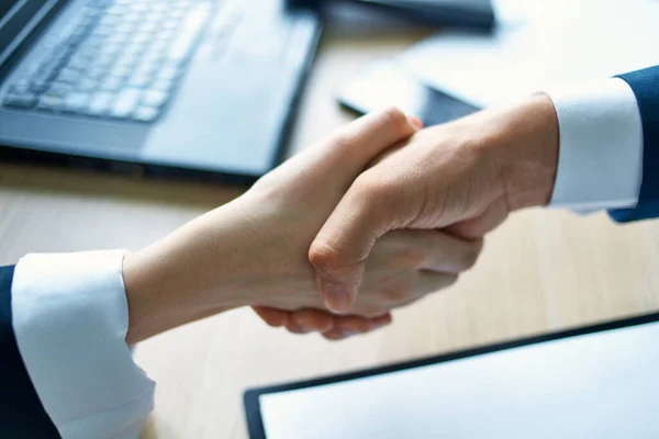 Business deal shaking hands professionals job