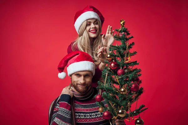 Homem e mulher ano novo feriado natal estilo de vida — Fotografia de Stock