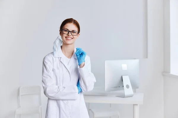 woman doctor white coat medicine practice professional