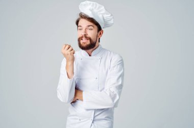 Aşçıbaşı işi el hareketleriyle izole edilmiş arka plan