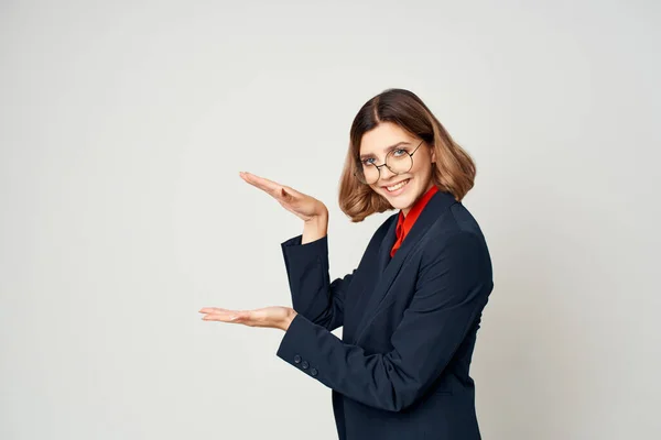 Geschäftsfrau mit Brille Executive Studio Professional — Stockfoto