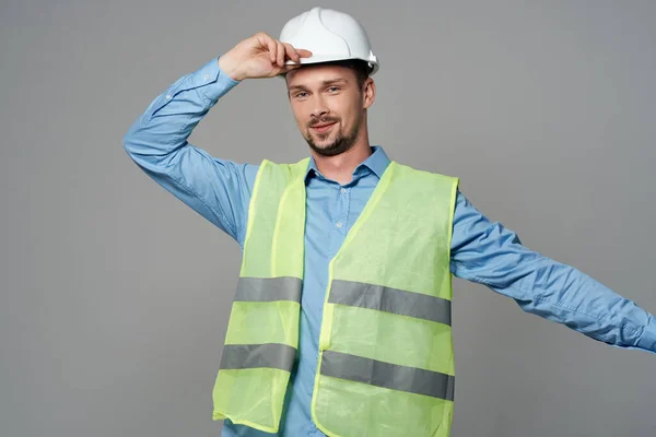 man reflective vest Professional Job isolated background
