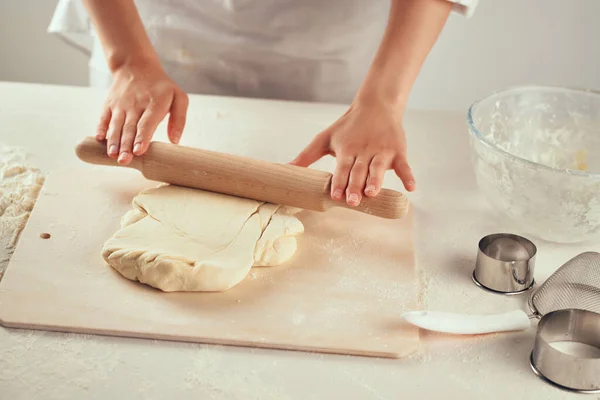 Panadería para hornear harina de masa rodante —  Fotos de Stock