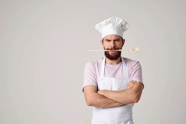 Chef-kok in uniform restaurant gastronomische professionele service — Stockfoto