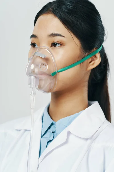 female doctor oxygen mask health professionals treatment