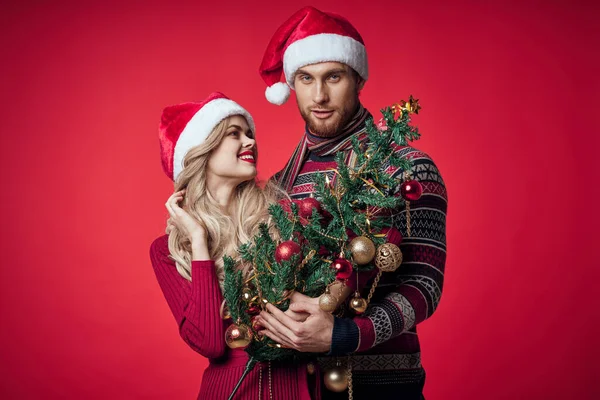 Muž a žena dovolená Nový rok vánoční romantiku — Stock fotografie