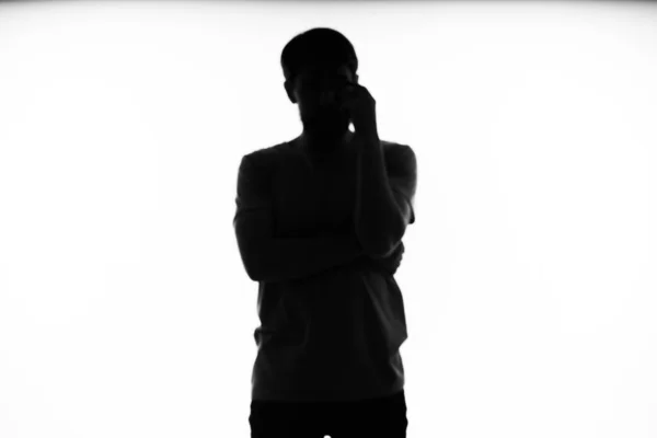 Silhouette Männer Studio posiert anonym — Stockfoto