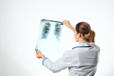 Hemşire teşhisi hasta taraması ışık arkaplanı