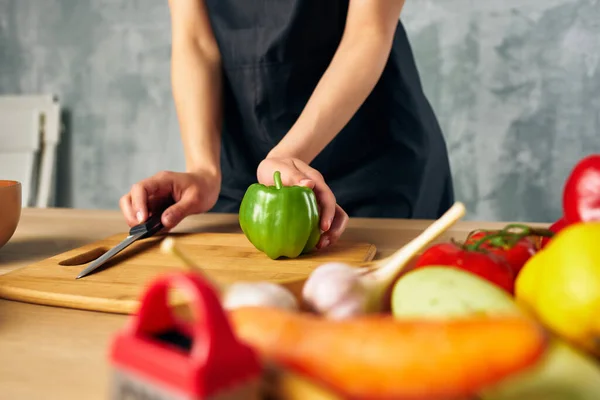 Casalinga cucina sano mangiare tagliere — Foto Stock