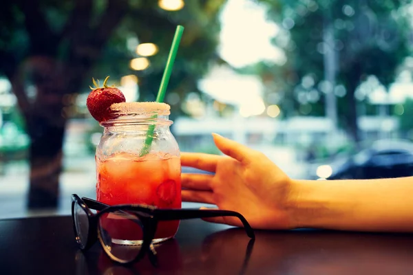 non-alcoholic cocktail glasses on a table in a cafe leisure lifestyle