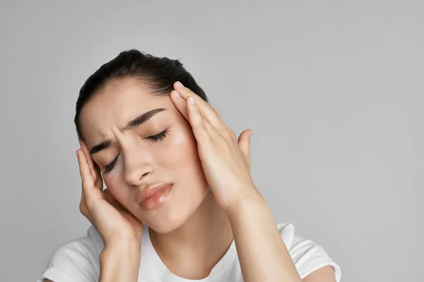 woman with headache migraine depression emotions