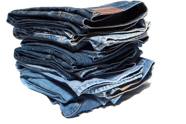 Stapel met jeans — Stockfoto